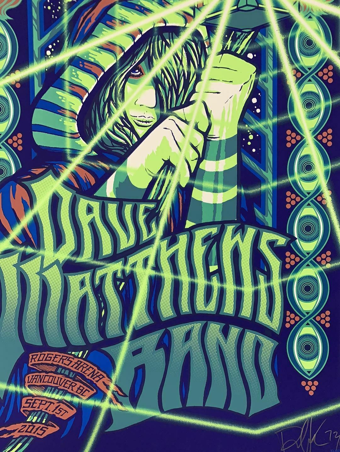 Dave Matthews Band Vancouver 2015 by Brad Klausen, 15.5" x 24" Screen Print