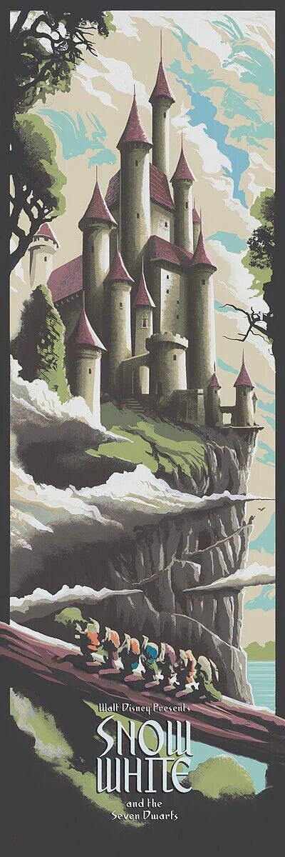 Snow White by JC Richard, 12" x 36" Screen Print