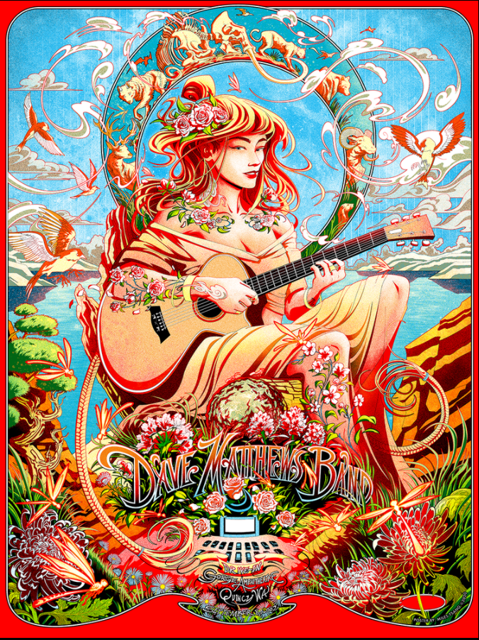 Dave Matthews Band Quincy 2002 by Miles Tsang, 18" x 24" Screen Print