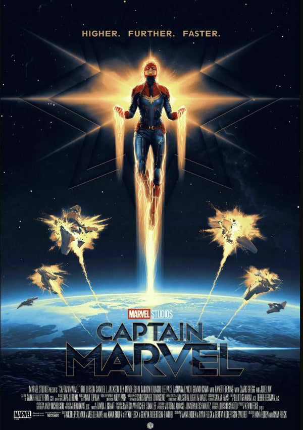 Captain Marvel by Matt Ferguson, 24" x 36" Screen Print