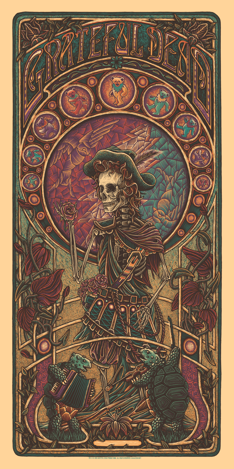 Grateful Dead 2020 2 Variant by Luke Martin, 18" x 36" Screen Print