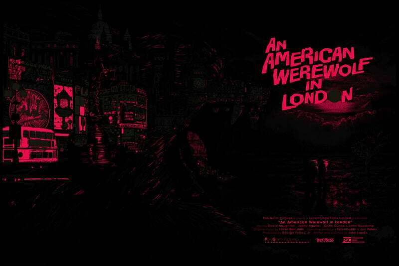 An American Werewolf in London (Blacklight Variant) by Raid71, 36" x 24" Screen Print
