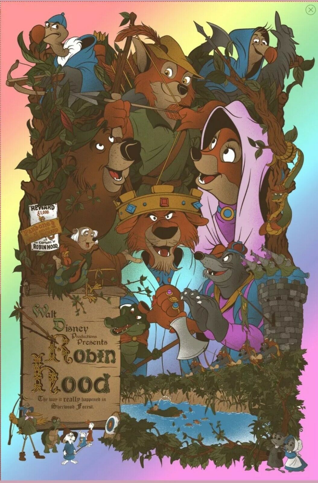 Robin Hood (Foil Variant) by Mainger, 24" x 36" Screen Print