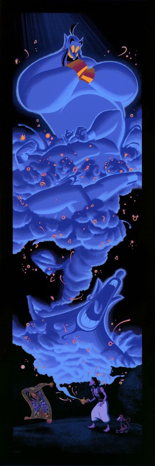 Aladdin by Mark Englert, 12" x 36" Screen Print