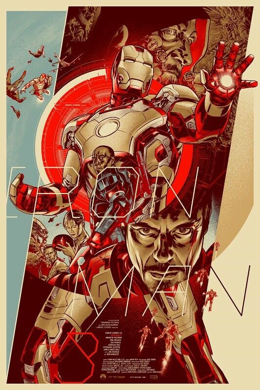 Iron Man 3 by Martin Ansin, 24" x 36" Screen Print