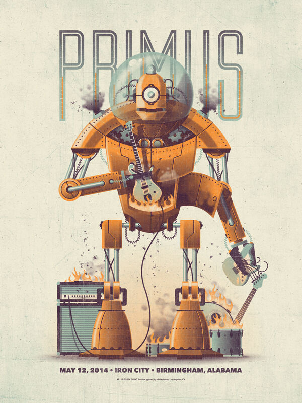 Primus Birmingham 2014 by DKNG, 18" x 24" Screen Print