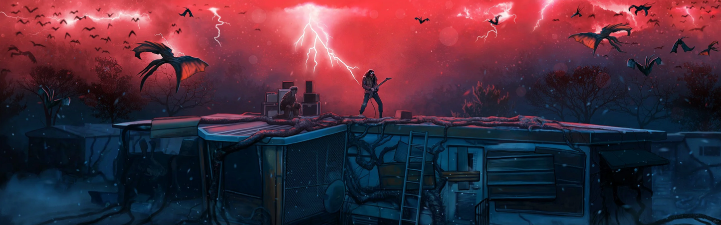 Stranger Things Dungeon Master by Pablo Olivera, 36" x 12" Fine Art Giclee