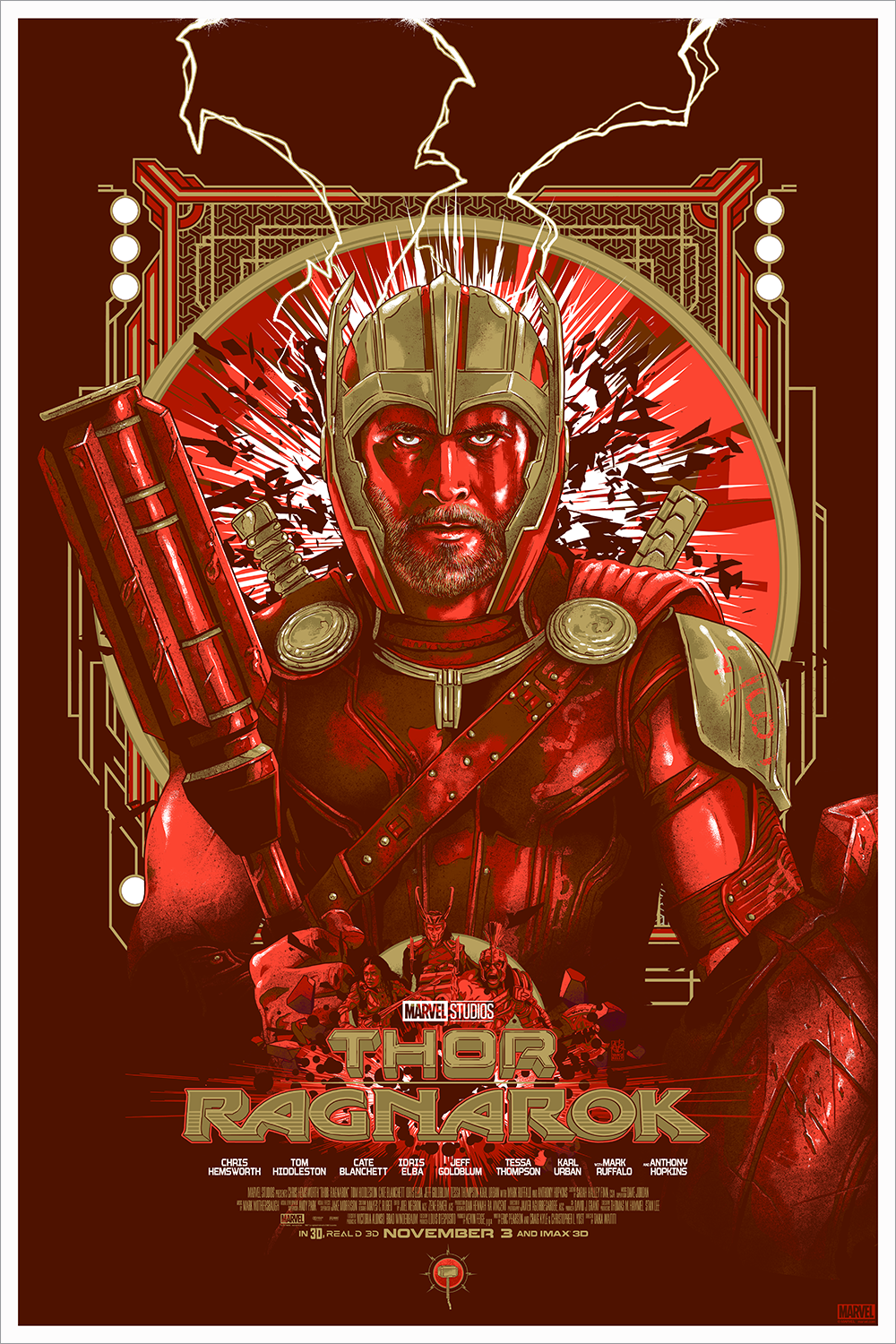 Thor: Ragnarok by Vance Kelly, 24" x 36" Screen Print