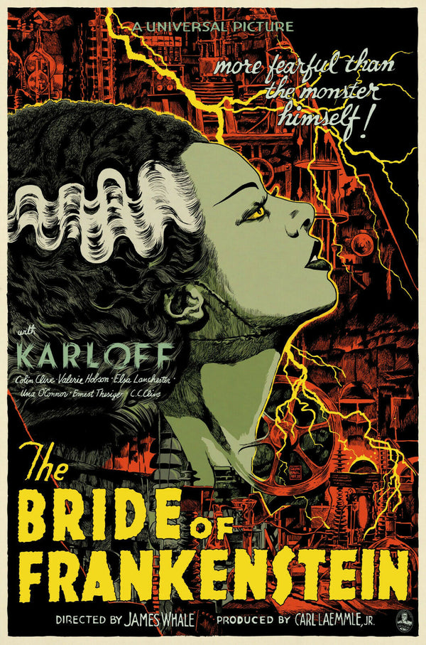 The Bride of Frankenstein by Francisco Francavilla, 24" x 36" Screen Print