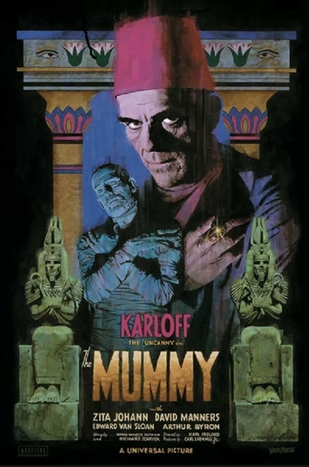 The Mummy by Paul Mann, 24" x 36" Screen Print