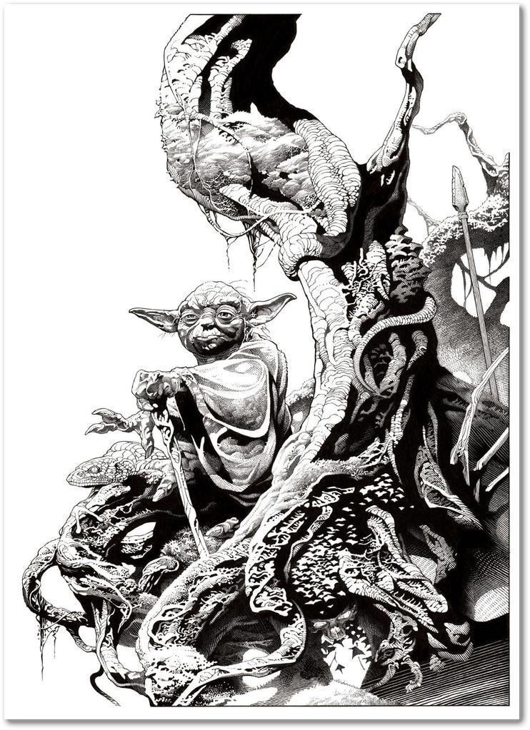 Yoda Master of Dagobah by Andy Brase, 16" x 20" Letterpress