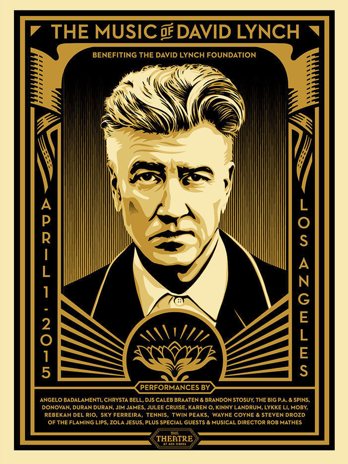 David Lynch Los Angeles 2015 by Shepard Fairey, 18" x 24" Screen Print