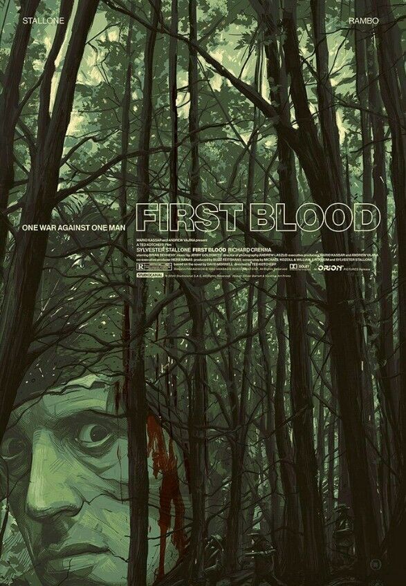 Rambo: First Blood by Oliver Barrett, 24" x 36" Screen Print