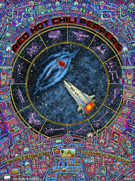 Red Hot Chili Peppers London 2023 by Emek, 18" x 24" Screen Print