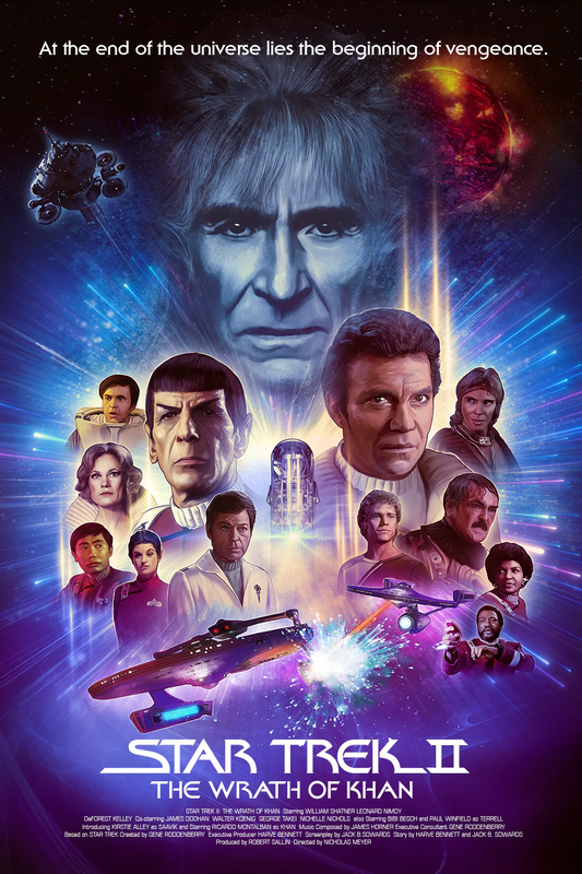 Star Trek II The Wrath of Khan by Rich Davies, 24" x 36" Screen Print