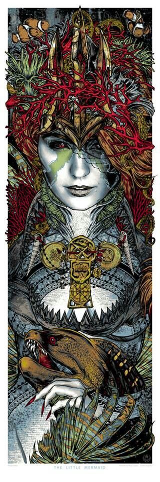 The Little Mermaid by Rhys Cooper, 12" x 36" Screen Print