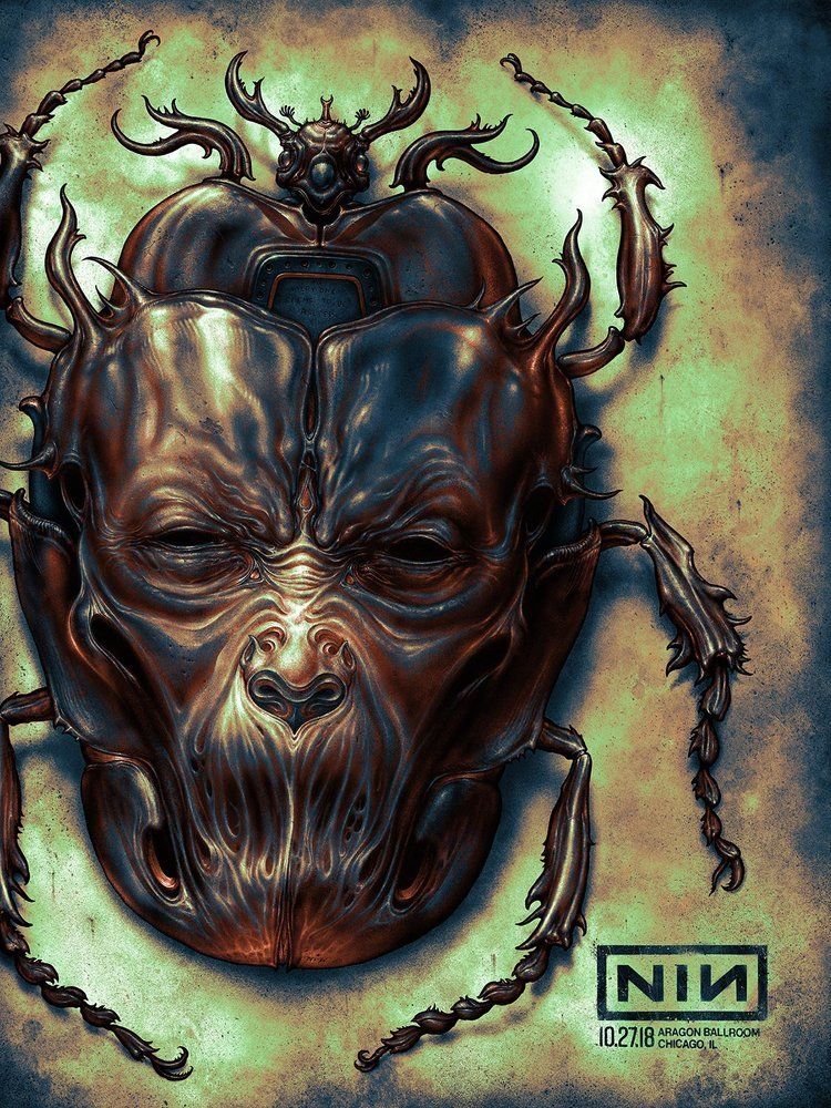 Nine Inch Nails Chicago 2018 by N.C. Winters, 18" x 24" Screen Print