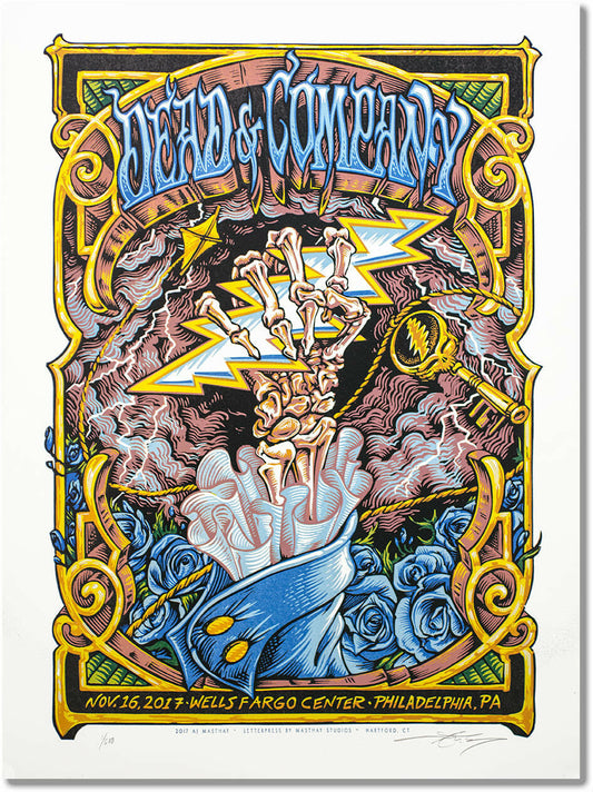 Dead & Company Philadelphia 2017 by AJ Masthay, 18" x 24" Screen Print