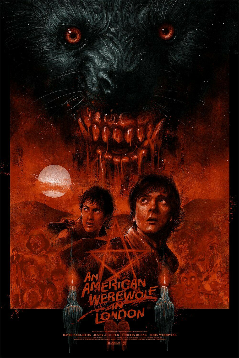 An American Werewolf in London by Vance Kelly, 24" x 36" Screen Print