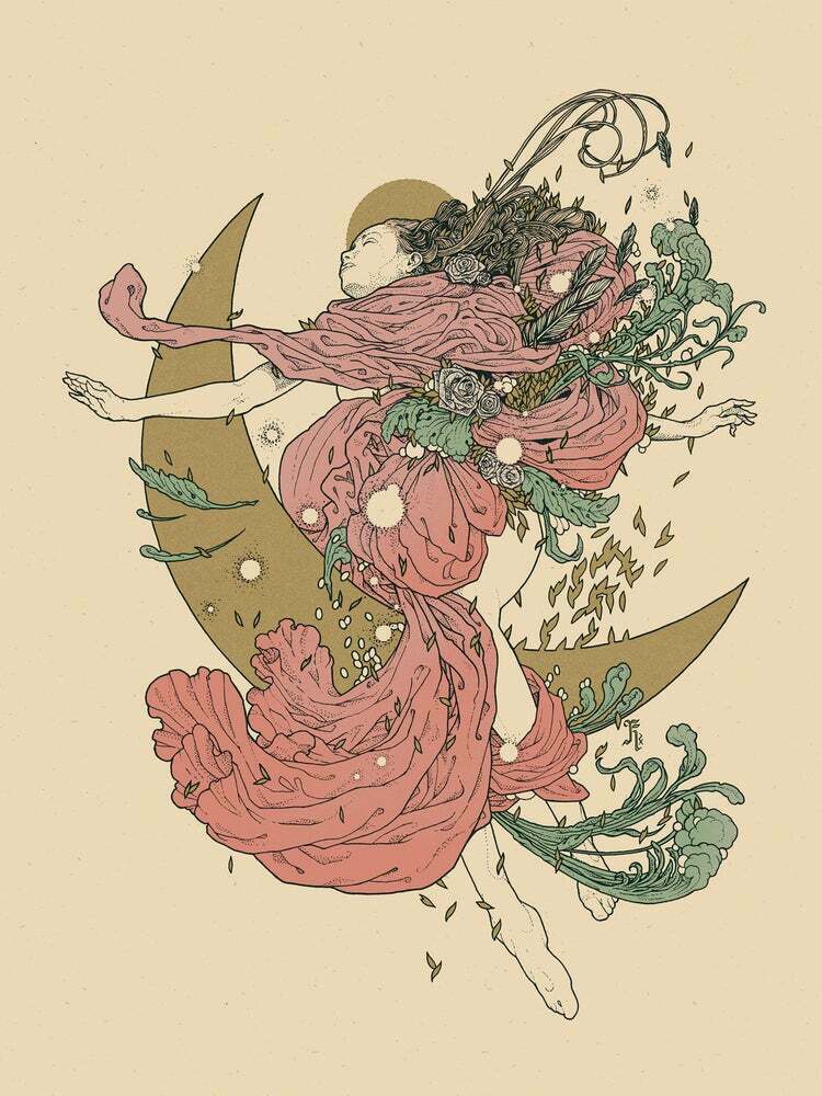 Celestial (Pink Gold Variant) by Richey Beckett, 18" x 24" Screen Print