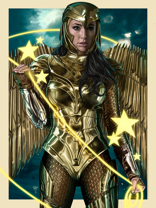 Wonder Woman 1984 (Winged Armor) by Juan Carlos Ruiz Burgos, 18" x 24" Fine Art Giclee