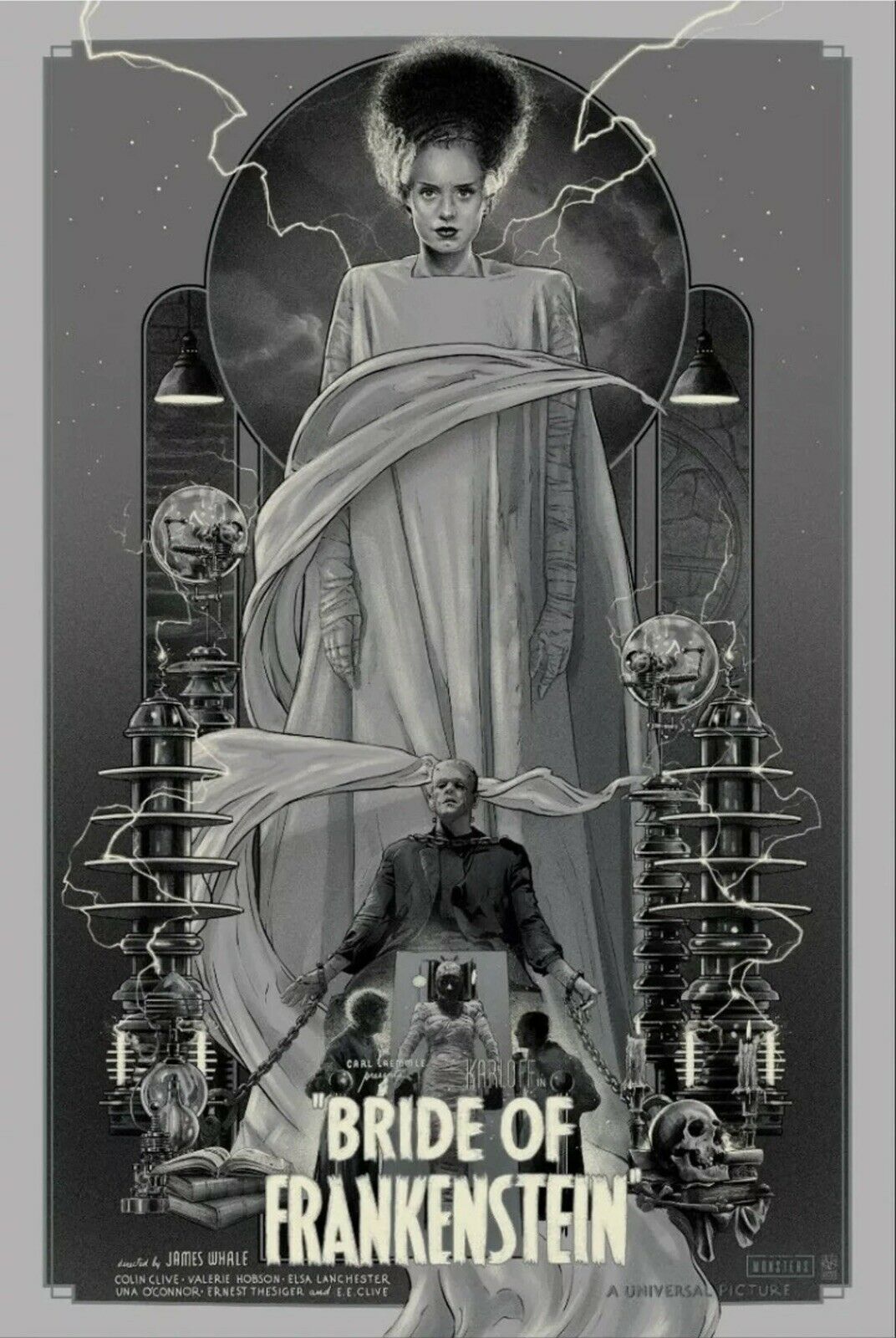 Bride of Frankenstein by Vance Kelly, 24" x 36" Screen Print