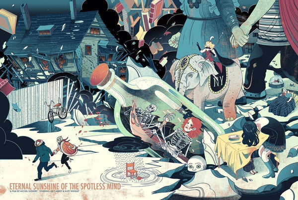 Eternal Sunshine of the Spotless Mind by Victo Ngai, 36" x 24" Screen Print