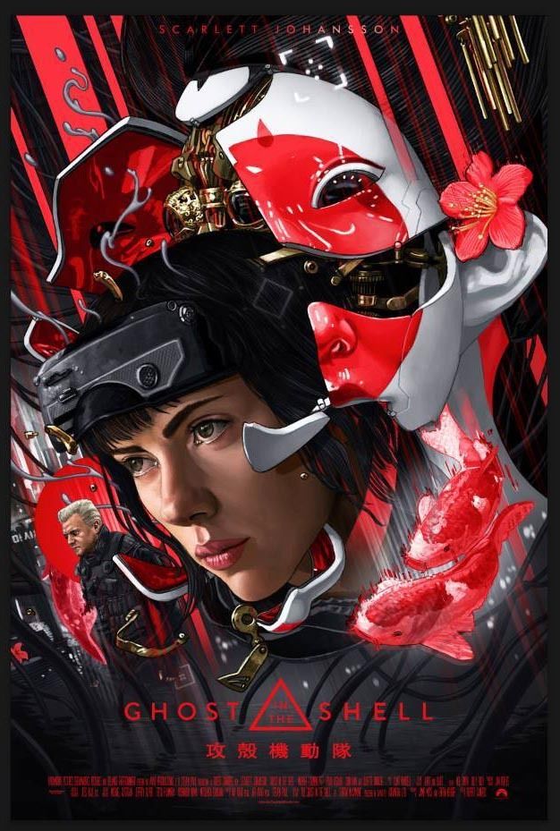 Ghost in the Shell (variant) by Juan Carlos Ruiz Burgos, 24" x 36" Screen Print