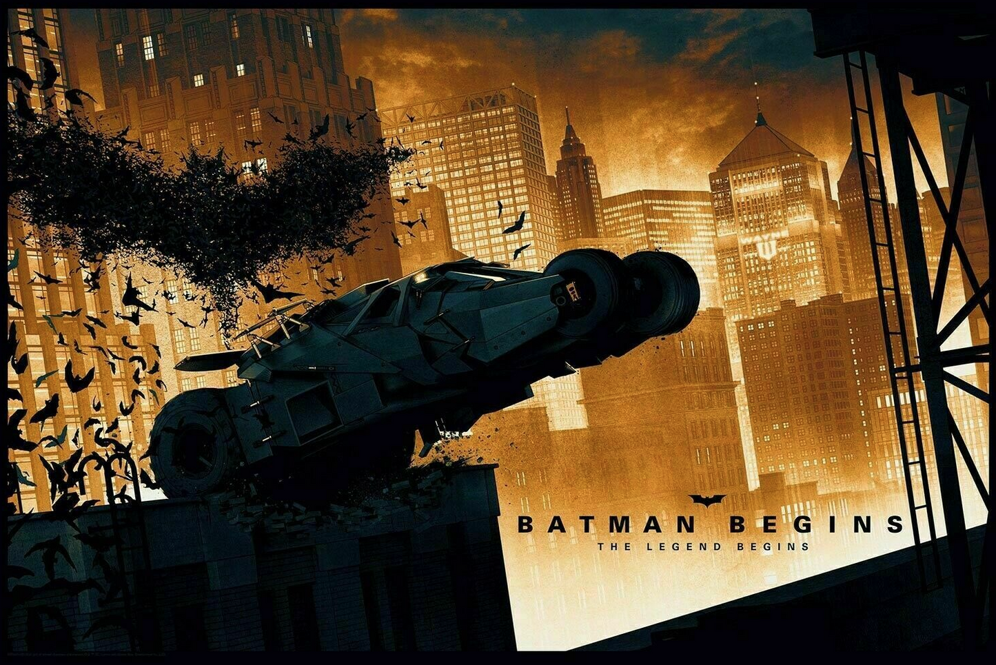 Batman Begins by Matt Ferguson, 36" x 24" Screen Print