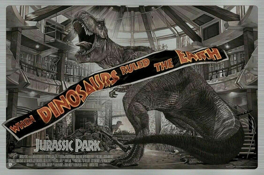 Jurassic Park (Aluminum) by Juan Carlos Ruiz Burgos, 36" x 24" Print on 2mm aluminum panel