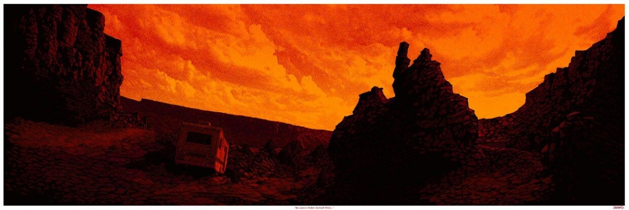 Breaking Bad by Daniel Danger, 36" x 12" Screen Print