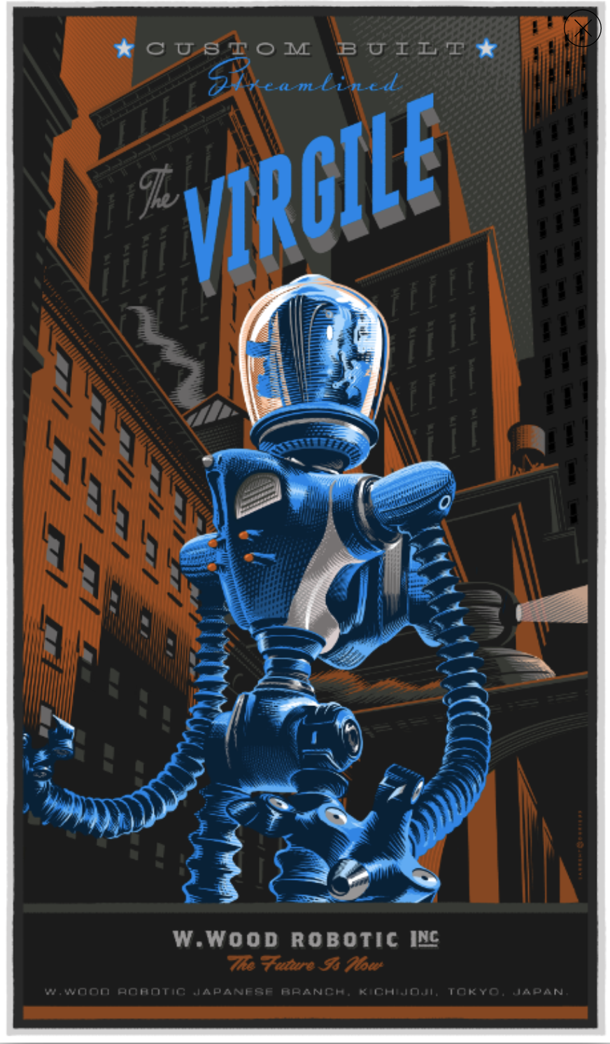 Virgile (W. Wood Robotics Inc) by Laurent Durieux, 24" x 36" Fine Art Giclee