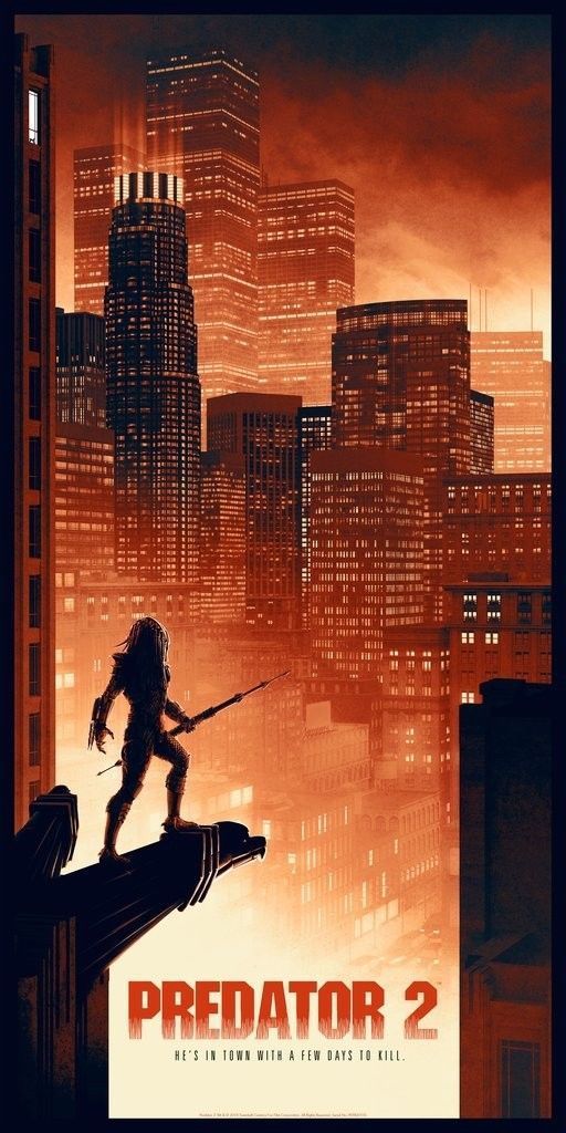 Predator 2 (red variant) by Matt Ferguson, 18" x 36" Screen Print