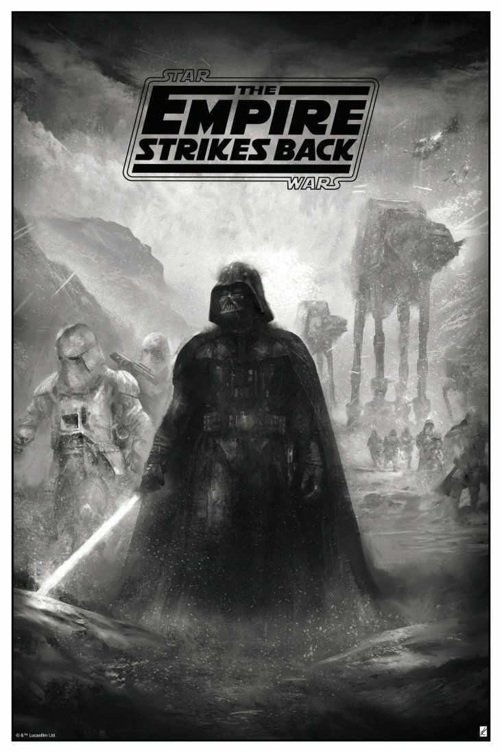 Star Wars: The Empire Strikes Back (variant) by Karl Fitzgerald, 24" x 36" Screen Print