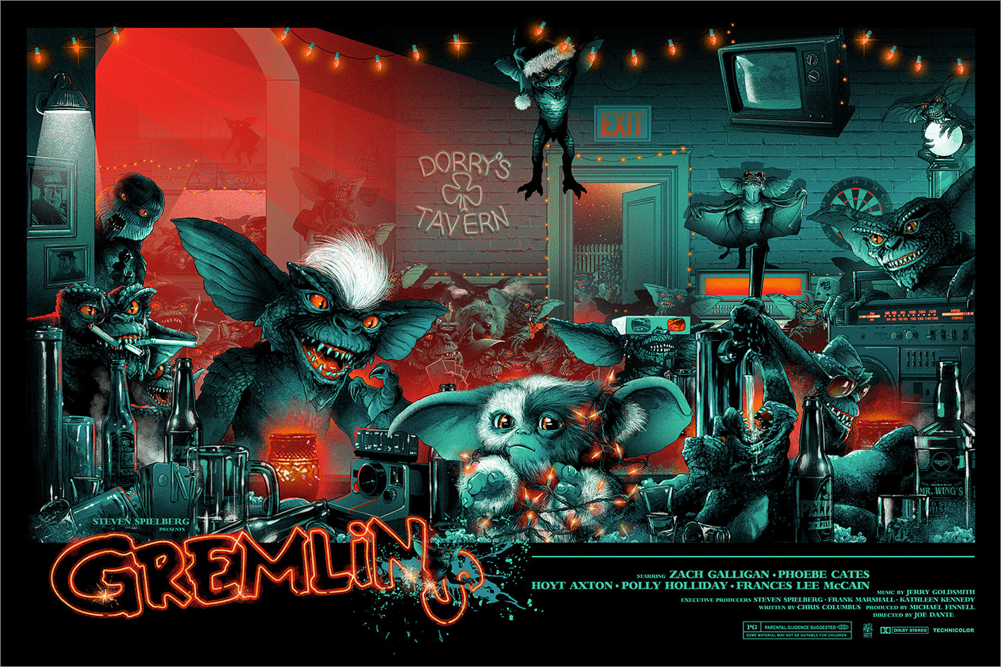 Gremlins by Vance Kelly, 36" x 24" Screen Print