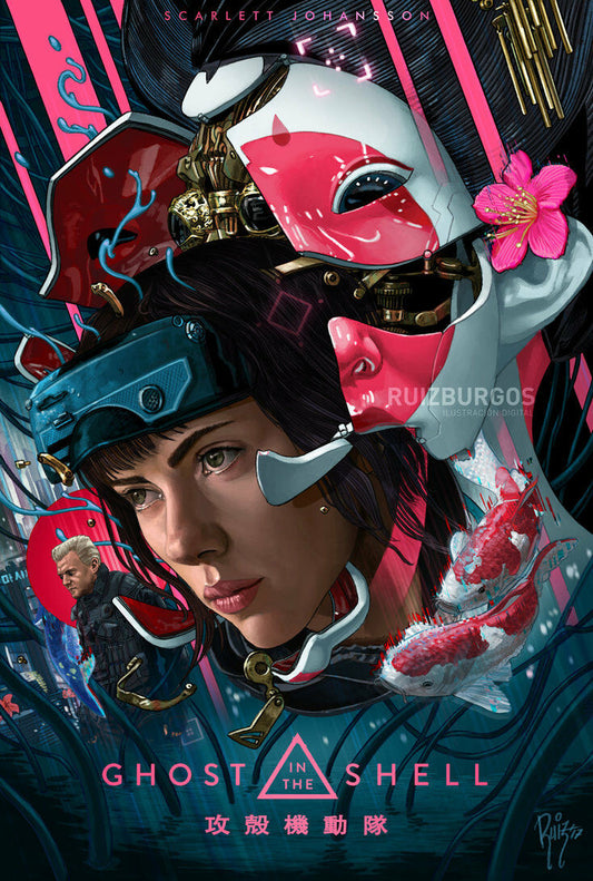 Ghost in the Shell by Juan Carlos Ruiz Burgos, 24" x 36" Screen Print