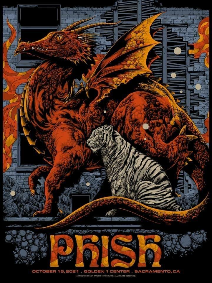 Phish Sacramento 2021 by Ken Taylor, 18" x 24" Screen Print