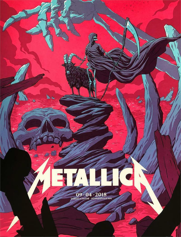 Metallica Minneapolis 2018 by Florey, 18" x 24" Screen Print