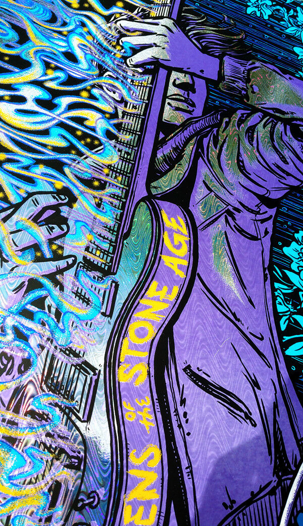 Queens of the Stone Age Miami 2018 (foil) by James Flames