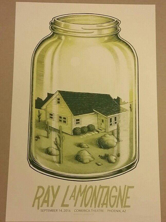 Ray LaMontagne Phoenix 2016 by Justin Santora, 18" x 24" Screen Print