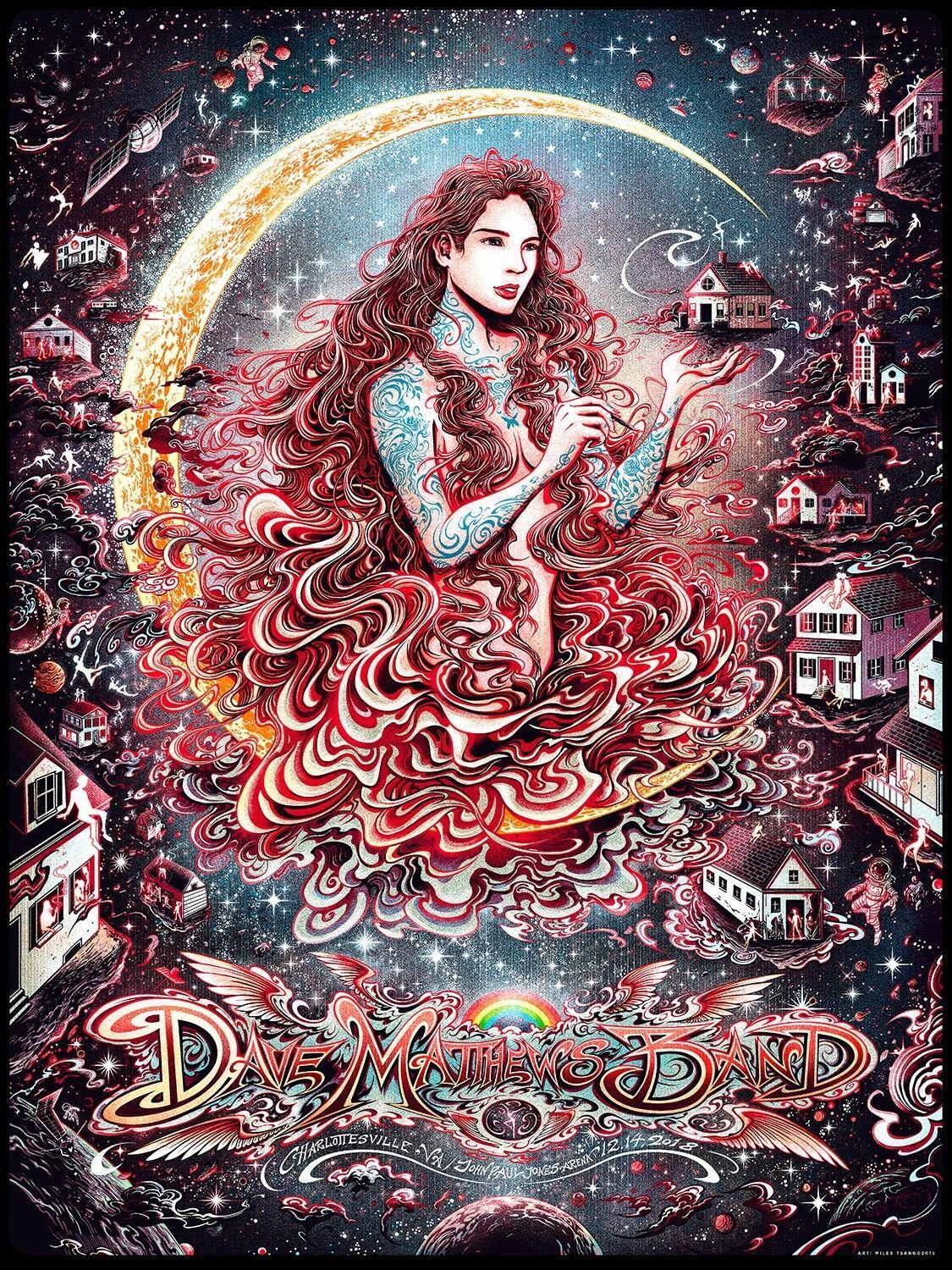 Dave Matthews Band Charlottesville 2018 by Miles Tsang, 18" x 24" Screen Print