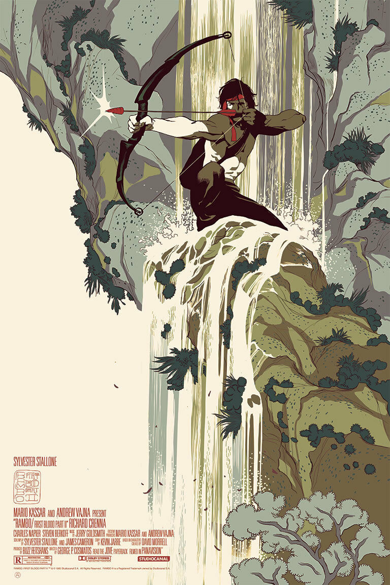 Rambo 2 by Tomer Hanuka, 24" x 36" Screen Print
