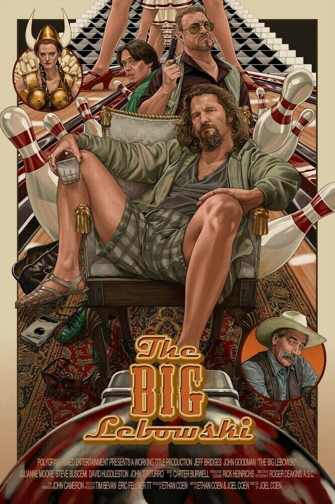 The Big Lebowski by Juan Carlos Ruiz Burgos, 24" x 36" Screen Print