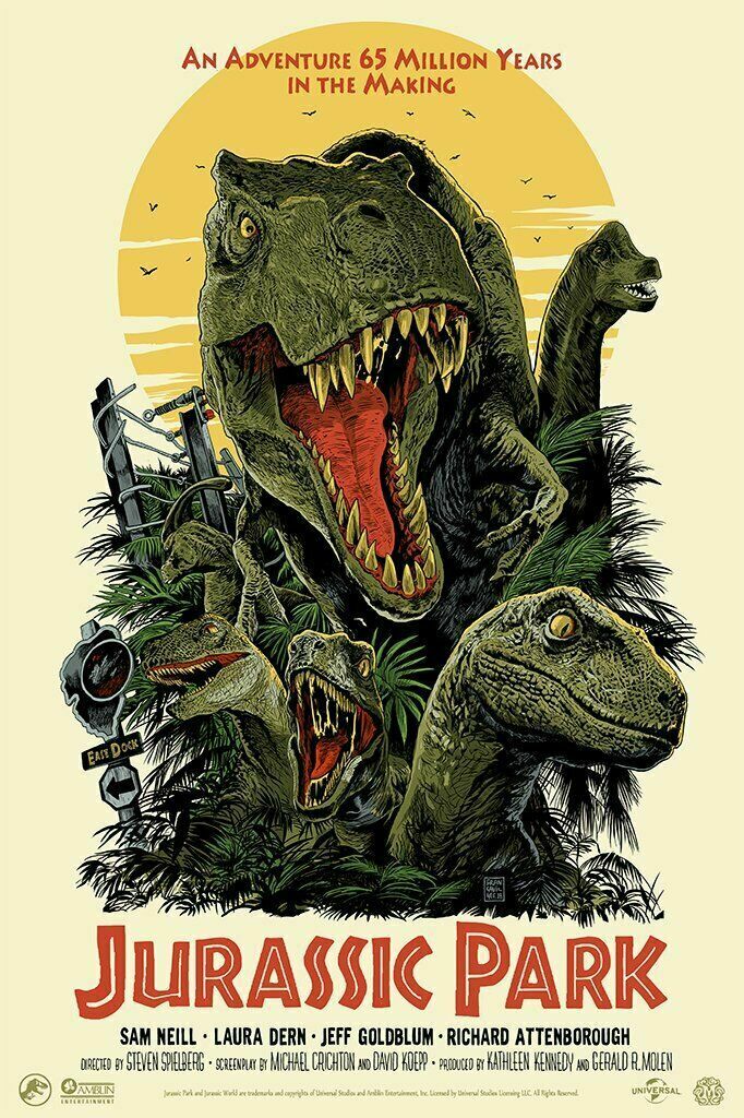 Jurassic Park (II) by Francisco Francavilla, 24" x 36" Screen Print