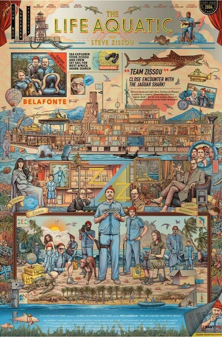 The Life Aquatic (Foil) by Ise Ananphada, 24" x 36" Screen Print on Foil paper