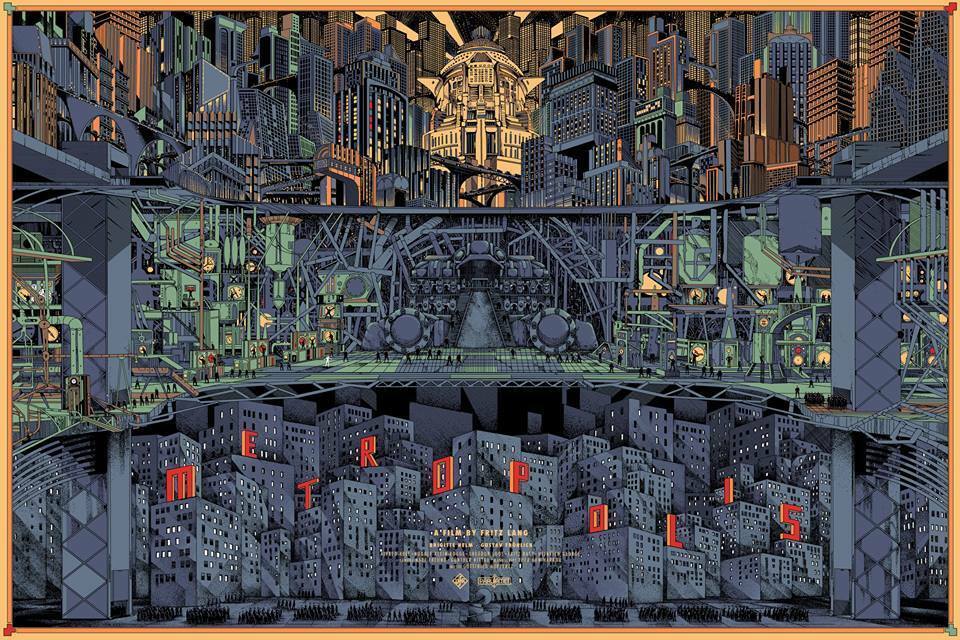 Metropolis by Kilian Eng, 36" x 24" Screen Print