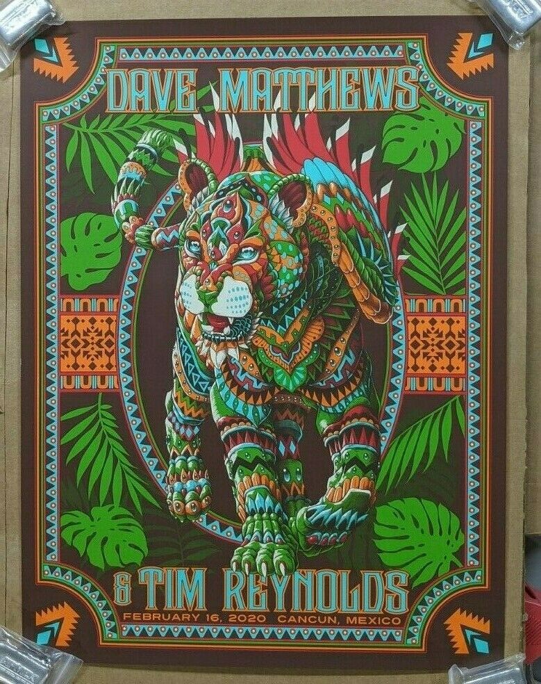 Dave Matthews Band Cancun 2020 by BioWorkz, 18" x 24" Screen Print