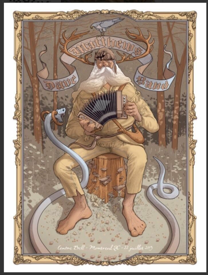 Dave Matthews Band Montreal 2015 by Rich Kelly, 18" x 24" Screen Print