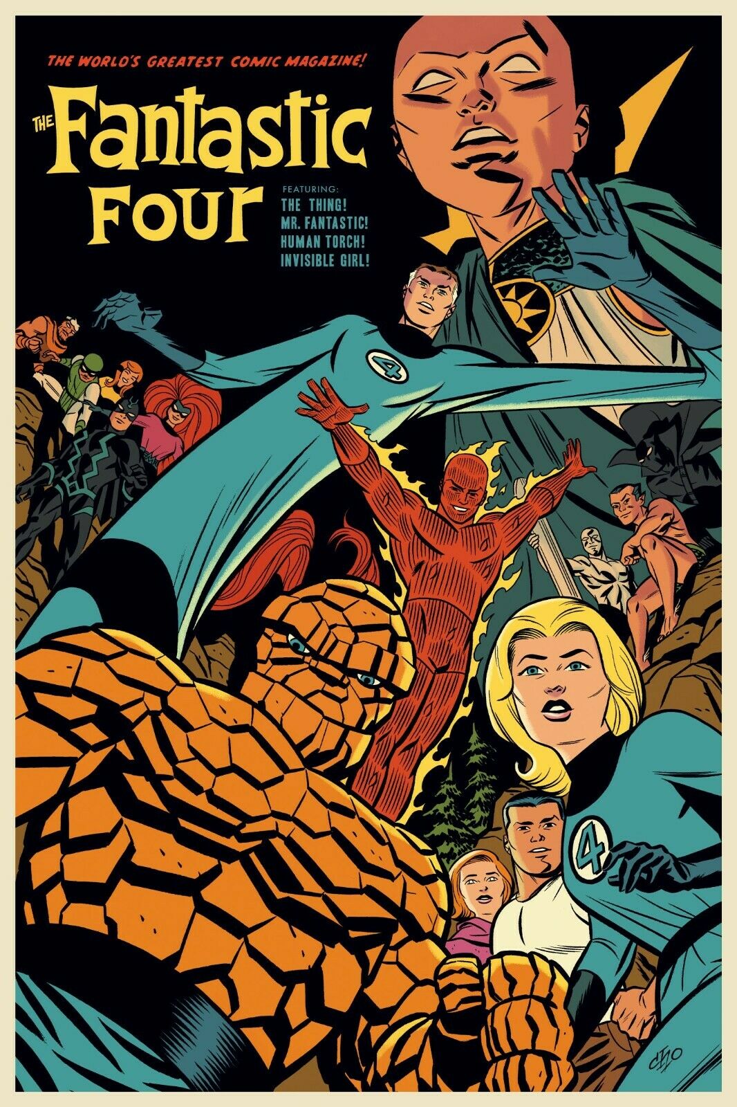 The Fantastic Four by Michael Cho, 24" x 36" Screen Print