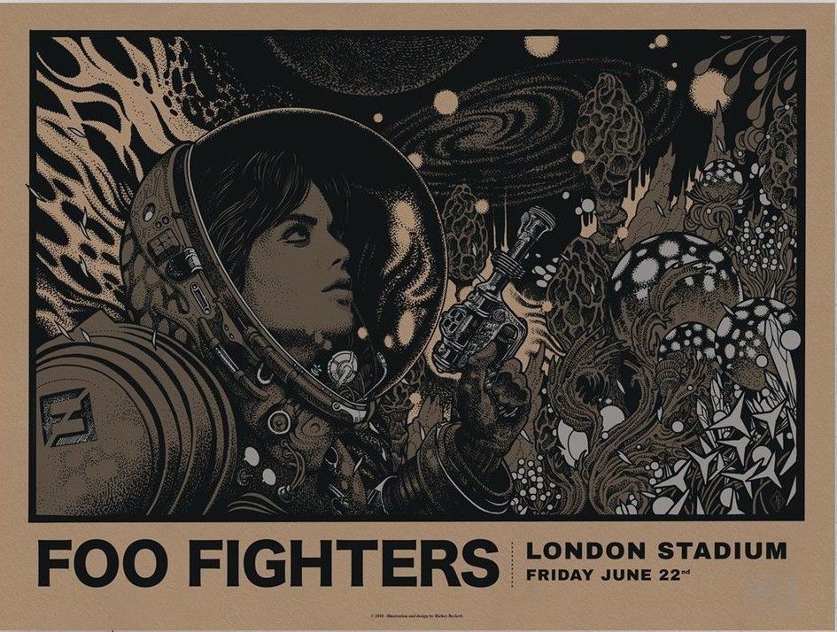 Foo Fighters London 2018 by Richey Beckett, 24" x 18" Screen Print